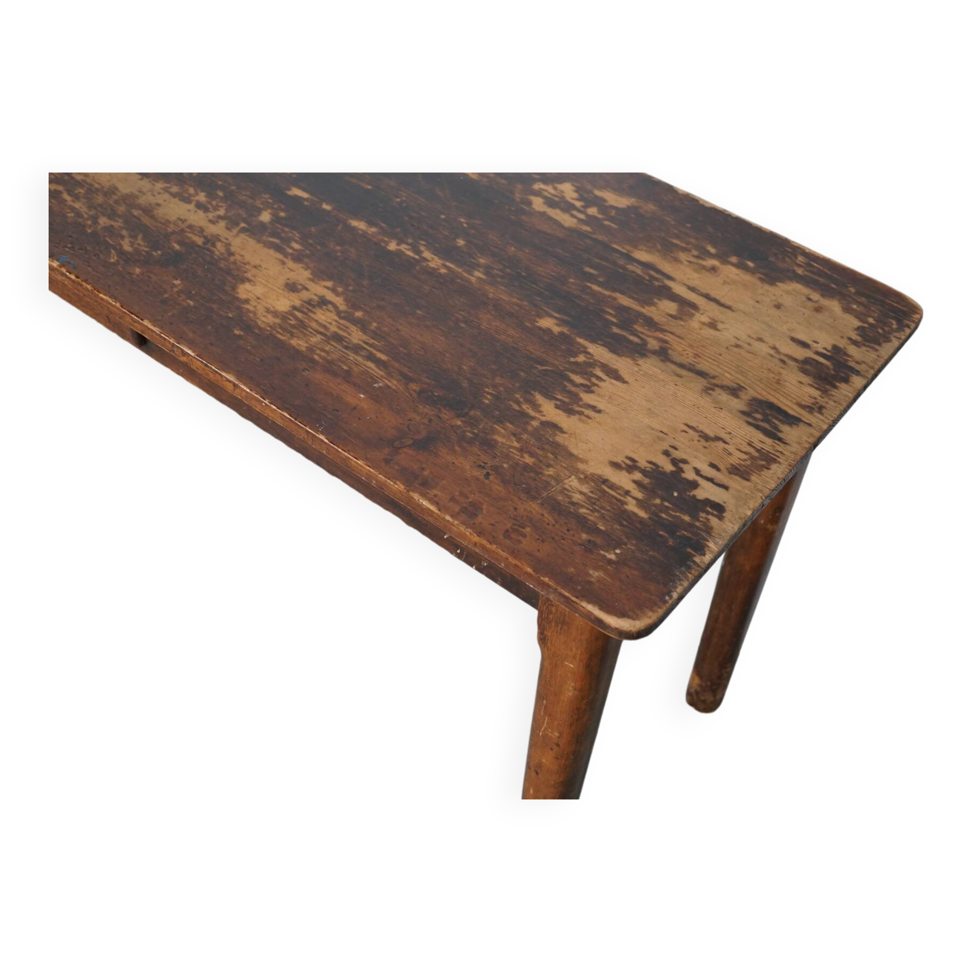 Vintage French Rustic Farmhouse Pine Side Table or Desk, 1950s