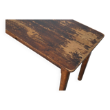 Table d'appoint ou bureau vintage en pin rustique français, années 1950