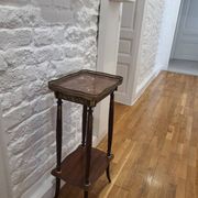 Mahogany side table with marble and bronze in Louis XV style.
