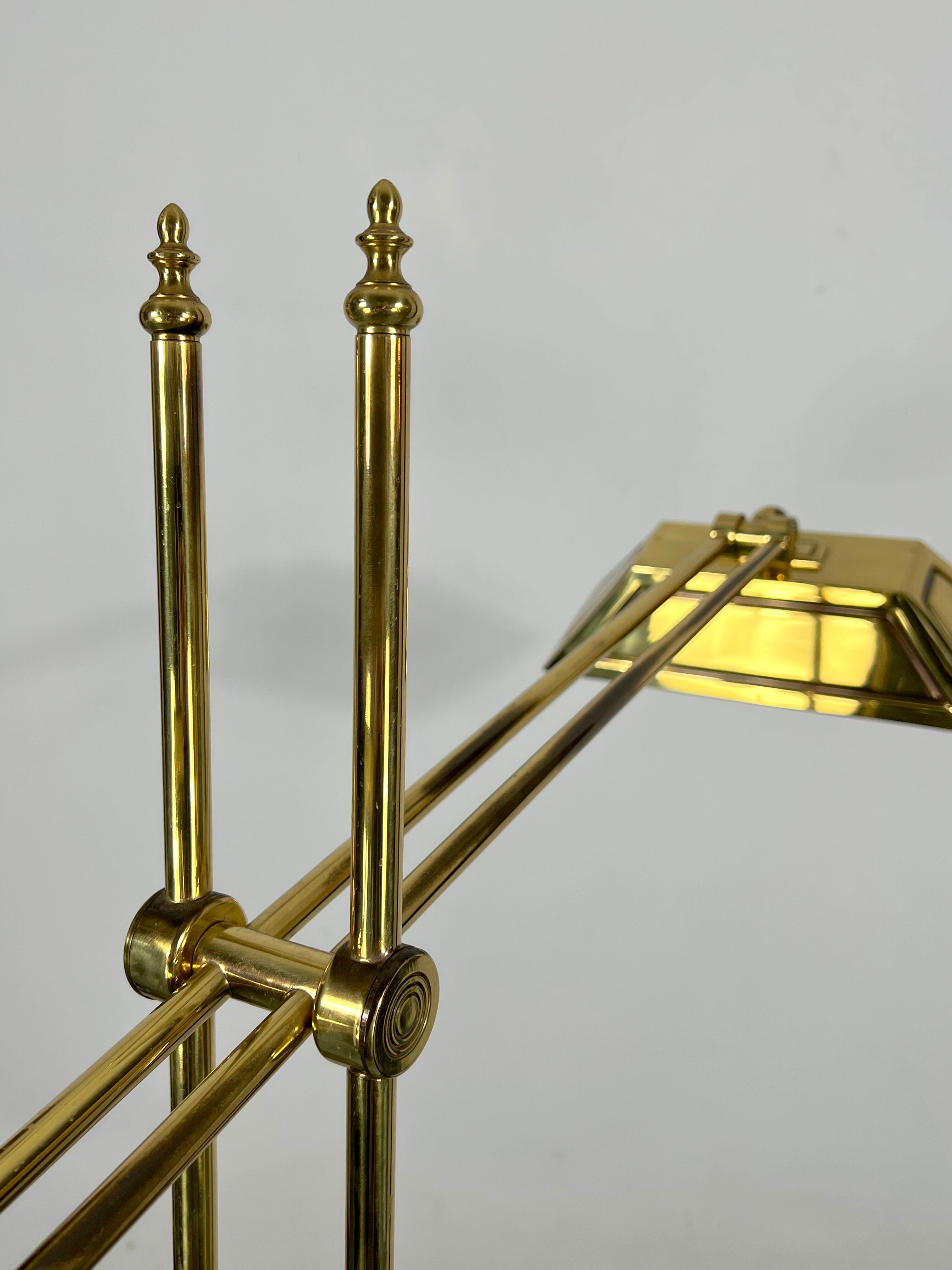 Vintage adjustable Italian solid brass floor lamp from 70s