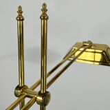 Lampadaire italien en laiton massif réglable vintage des années 70