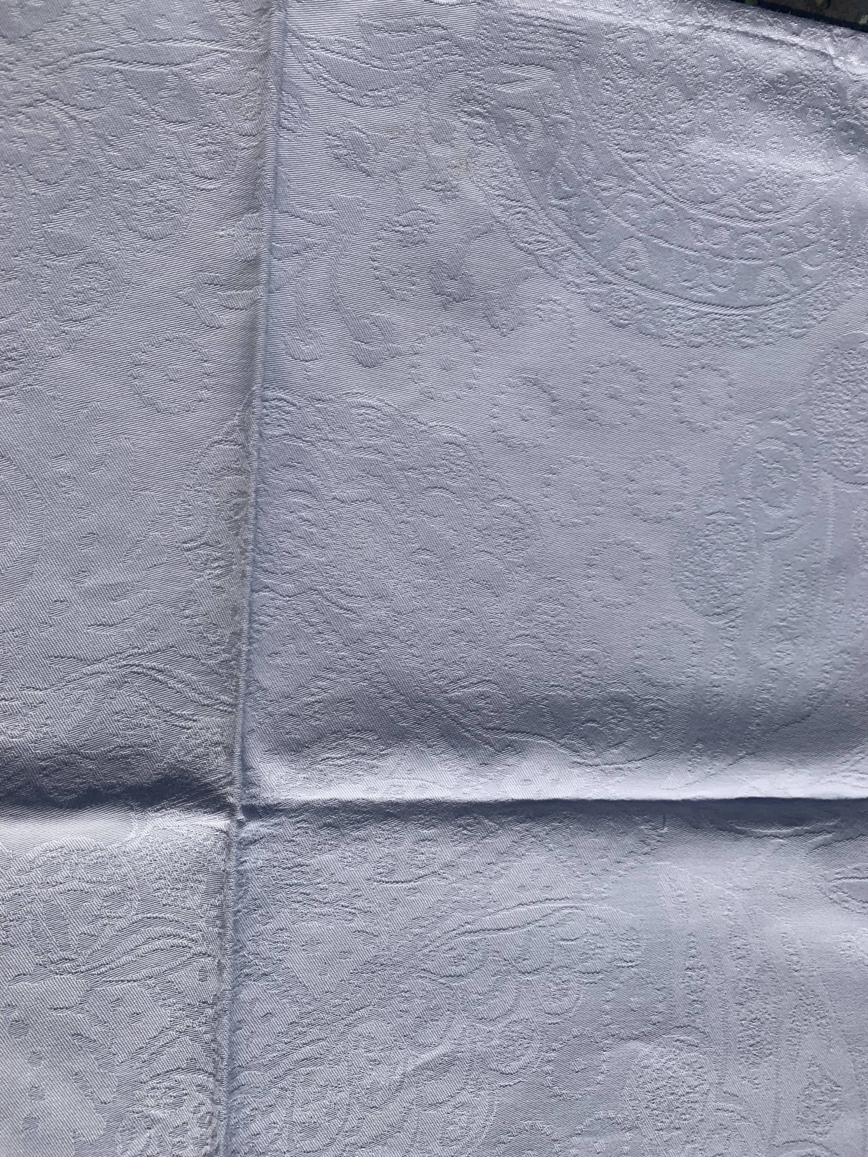 7 serviettes en coton damassé blanches, Christian Lacroix, vintage