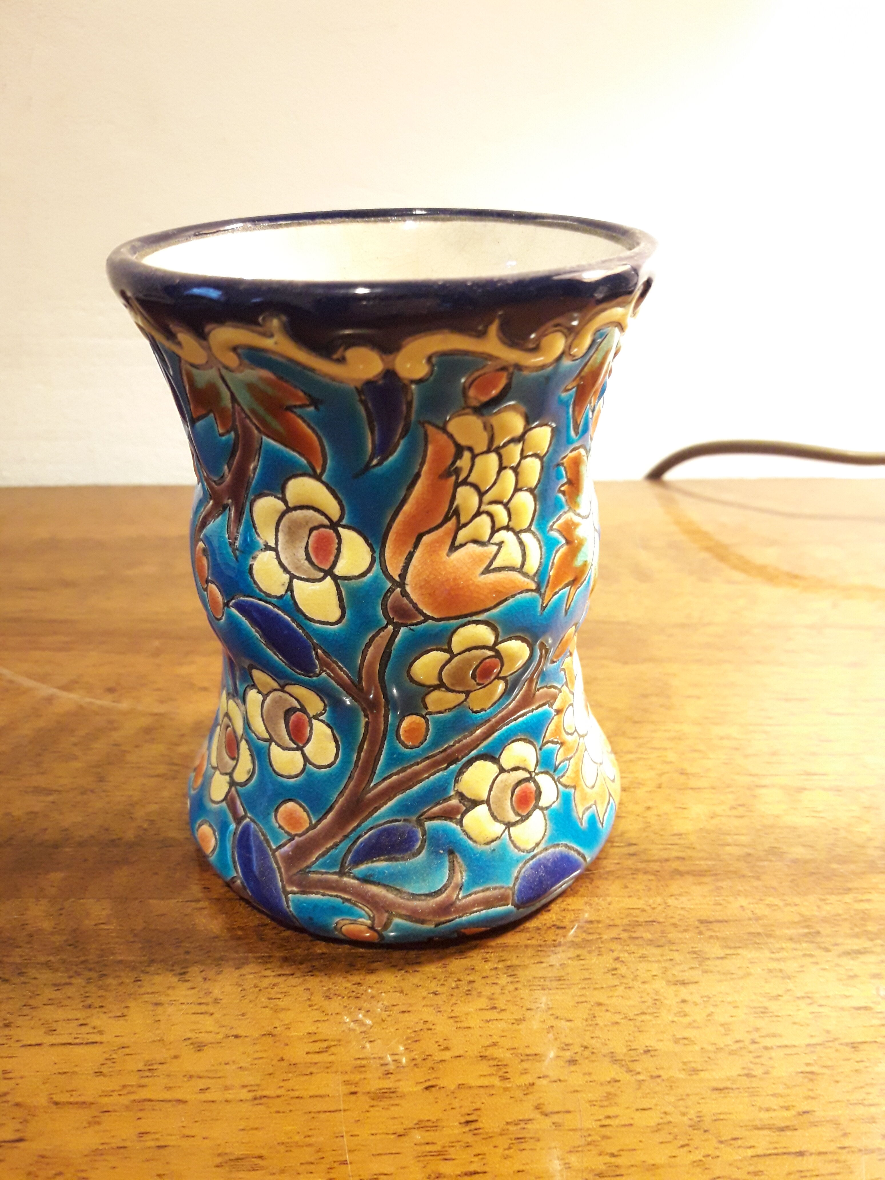 Longwy enamels vase