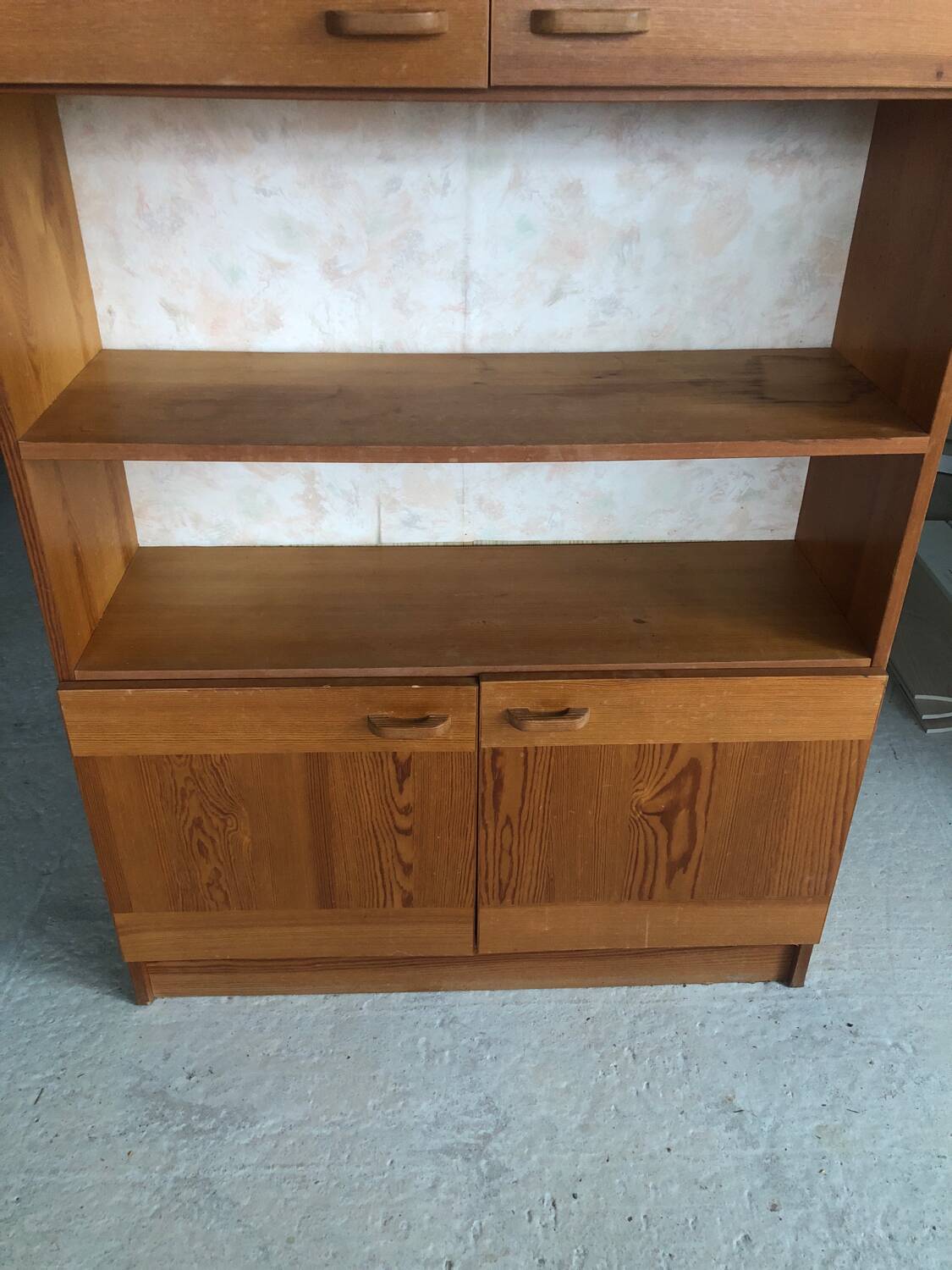 Honey-colored pine bookcase, 90s
