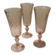 Set of 3 pink Champagne flutes Rosaline 1970