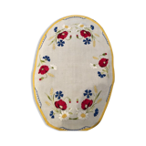Napperon ancien broderie fait main 52x35cm