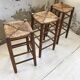 Set de 3 tabourets en paille hauts