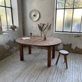 1950s round pine table with extensions