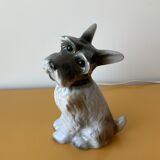 Fox Terrier lamp in vintage porcelain