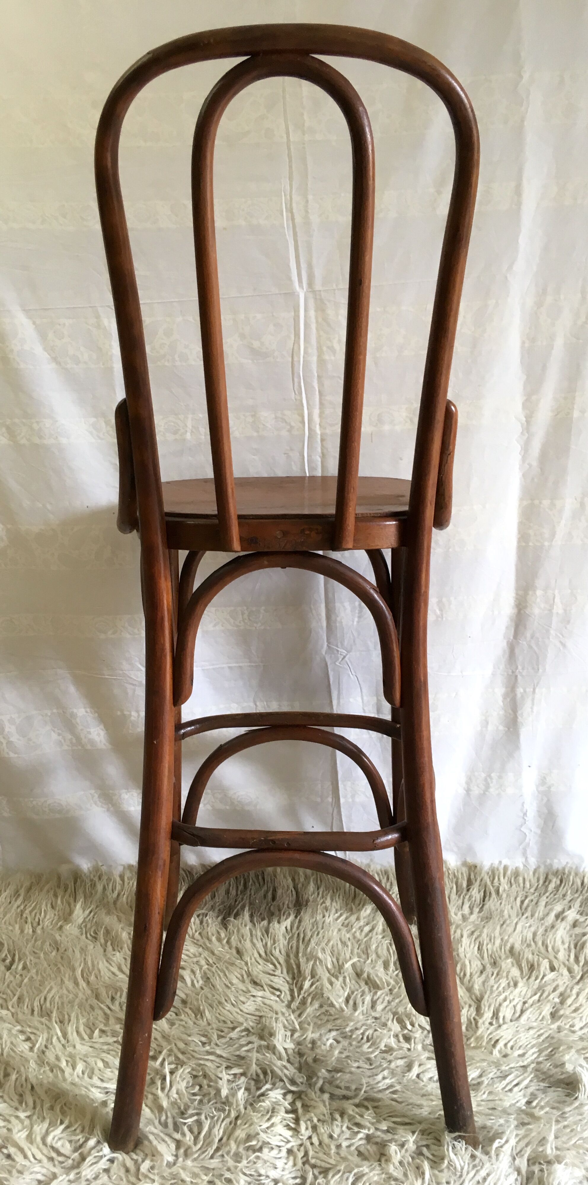 Fischel curved wooden countertop chair - mid. 20th