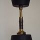French Vintage 1950s Industrial Light In Black Metal White Enamal & Brass