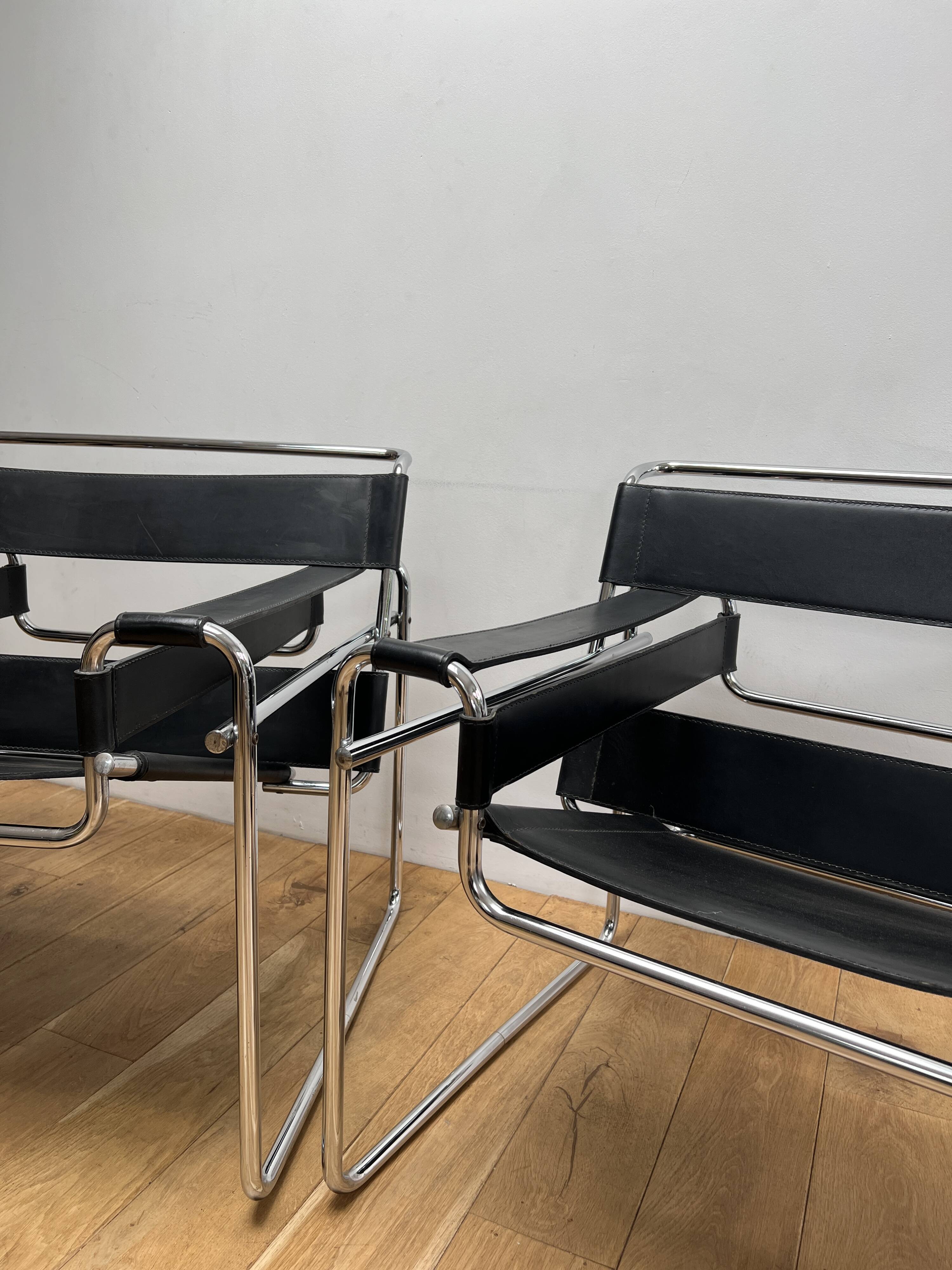 Paire de Fauteuils style Wassily MB50 Marcel Breuer