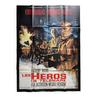 Affiche cinéma originale "Les héros de Telemark" Kirk Douglas 120x160cm 1965