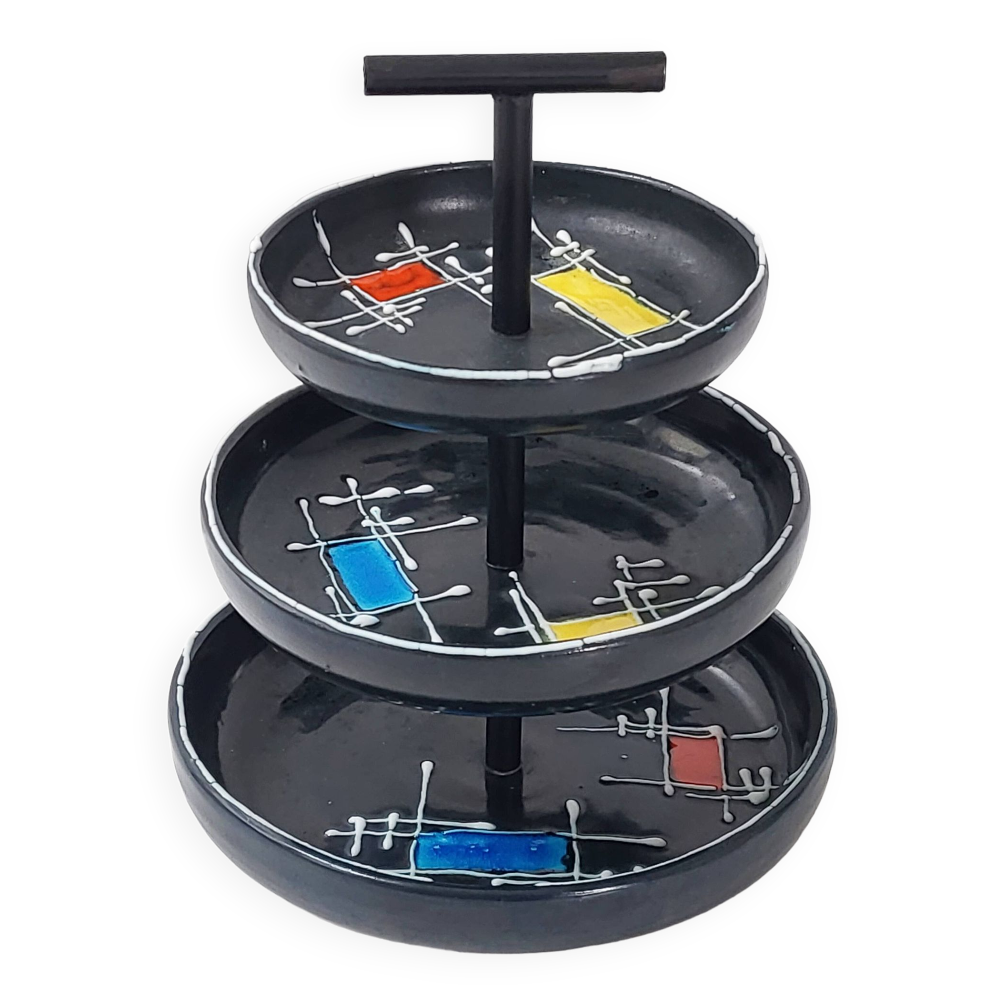 Vintage 1950 ceramic aperitif serving tray