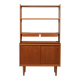 Bibliothèque en teck scandinave avec tiroirs suspendus