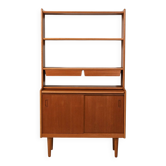 Scandinavian teak bookcase with suspended drawers