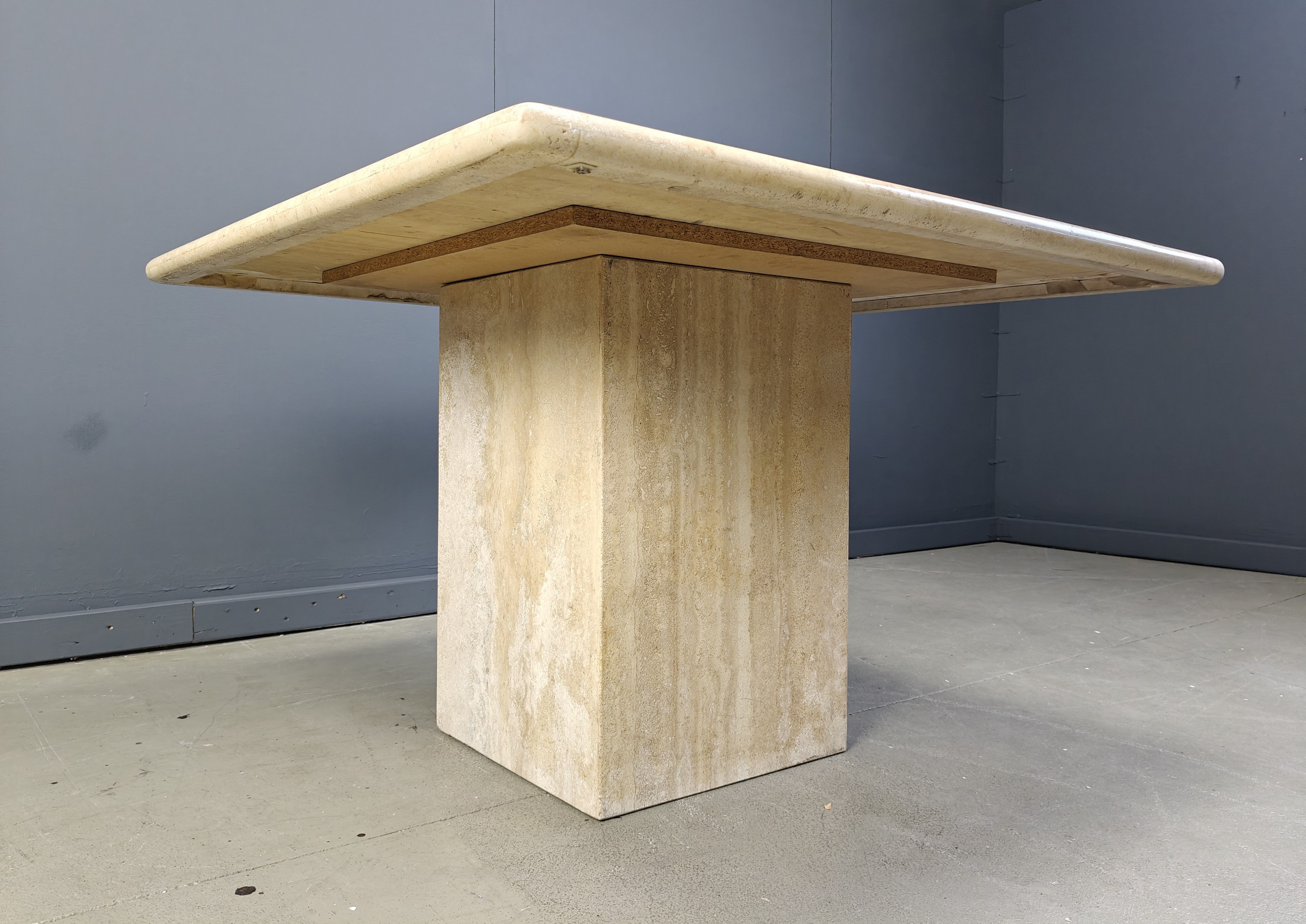 Vintage travertine dining table, 1970s