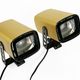 Pair of matte gold bedside wall lamps by Öia. Sweden 1970s