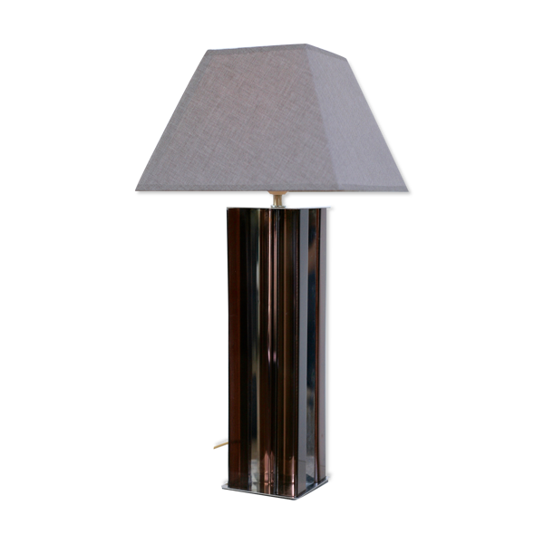 Lampe cinétique années 70 altuglas et acier chromé France, circa 1970