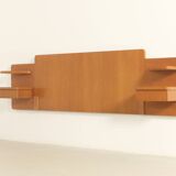 Headboard with teak bedside tables, France, 1960s