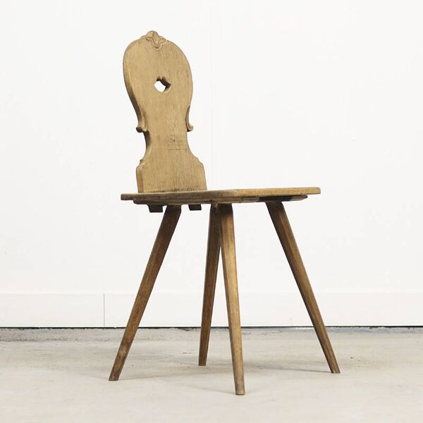 Chaise primitive de montagne antique du 19ème siècle