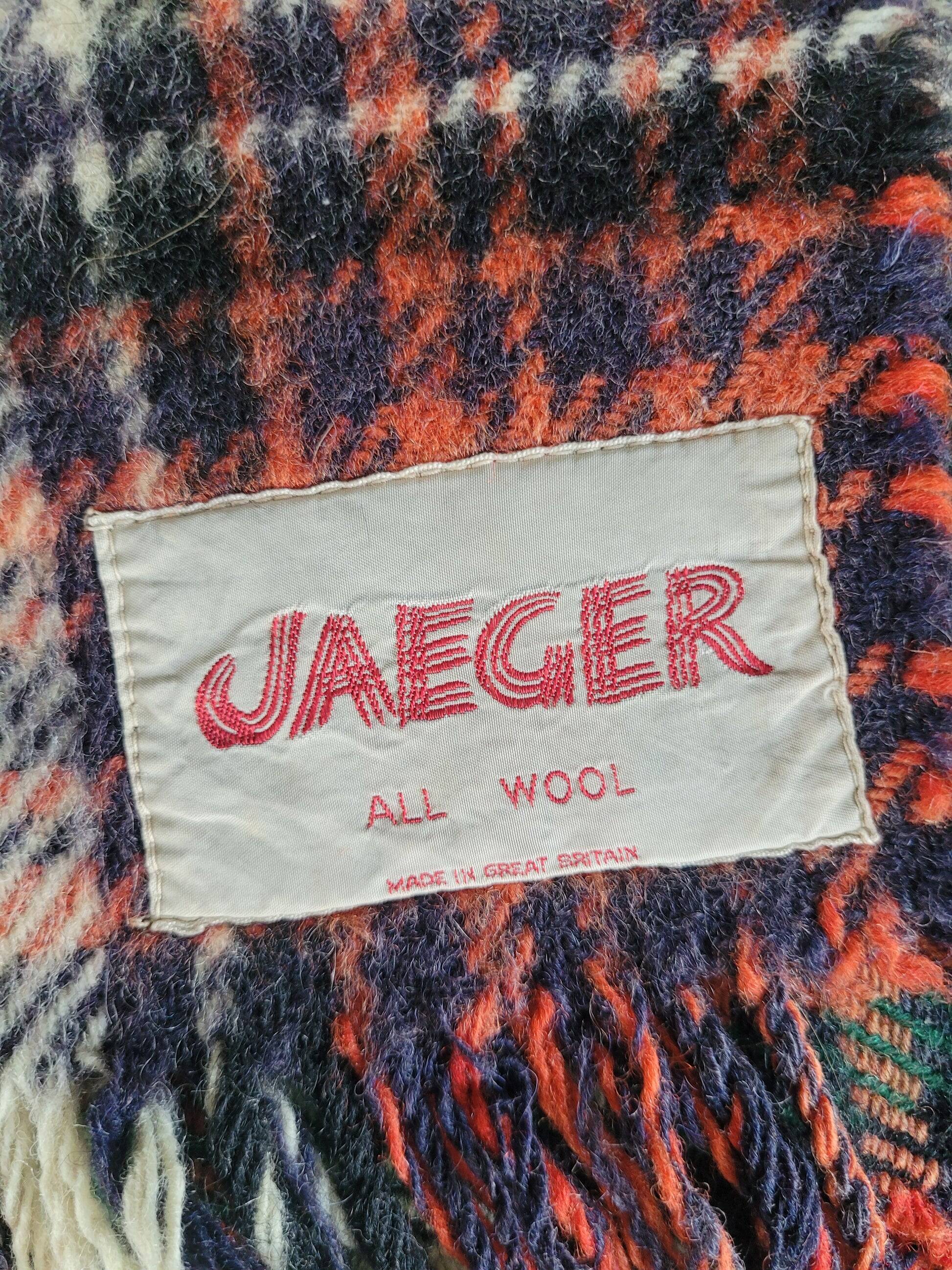 Jaeger tartan pattern blanket, 100% wool - 117x87 - Ref 855