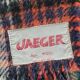 Jaeger tartan pattern blanket, 100% wool - 117x87 - Ref 855