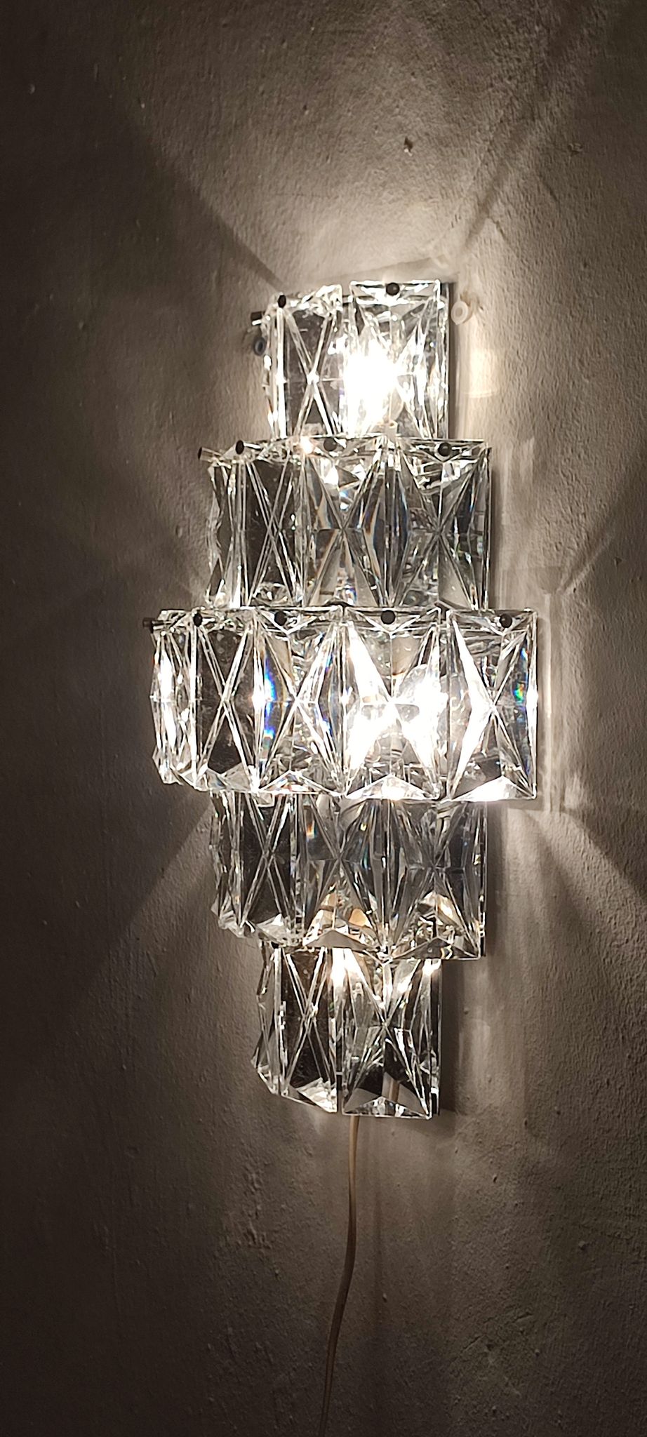 Kinkeldey glass wall lamp, Germany, 1970