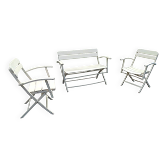 Chaises de jardin allemandes + banc Benniza, 1970