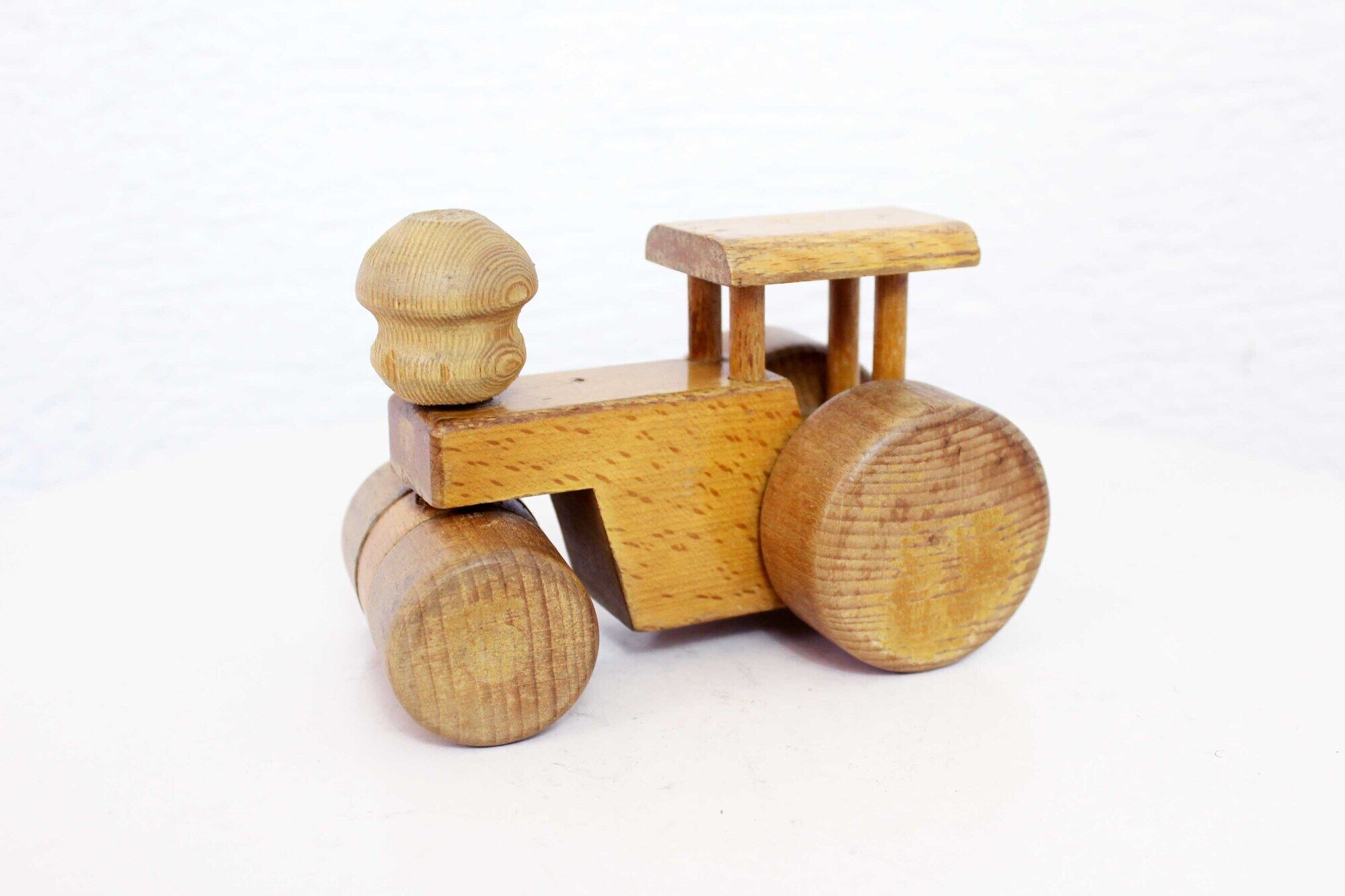 Old wooden toy "Spielgut", vintage tractor