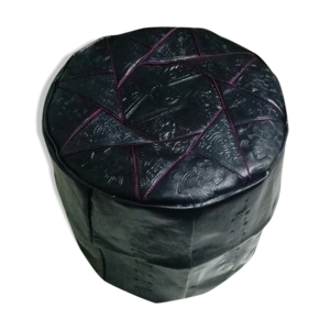 pouf noir, pouf marocain