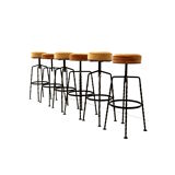 Set of six cast iron bar stools 1970s