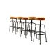 Set of six cast iron bar stools 1970s