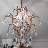 Bronze cage chandelier and crystal grapevines