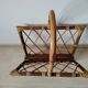 Rattan magazine rack from the 1950s