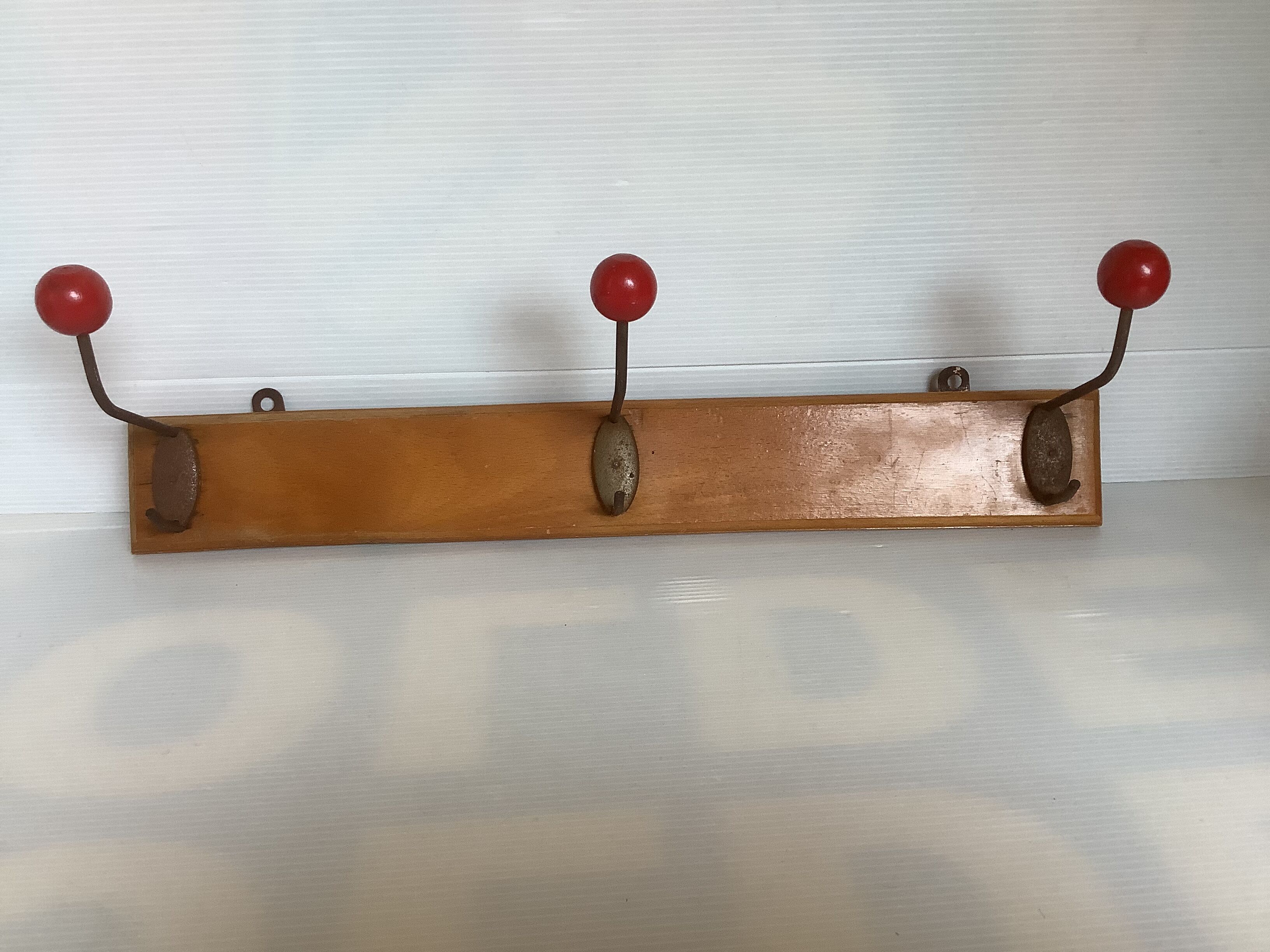 Old wood metal coat rack