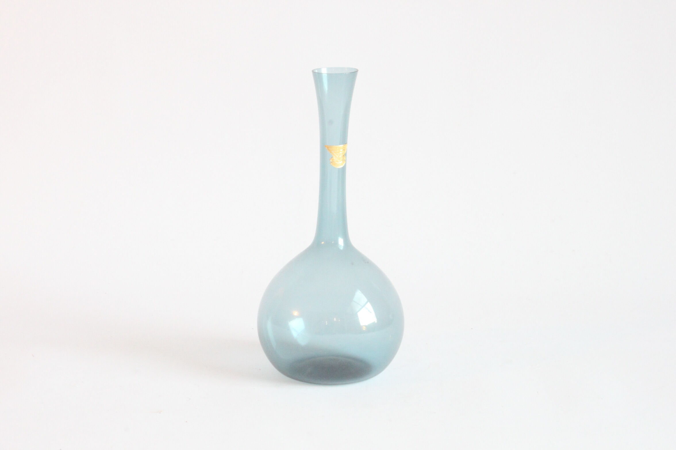 Sky blue bud vase by Arthur Percy for Gullaskruf Glasbruk, Sweden 1950s