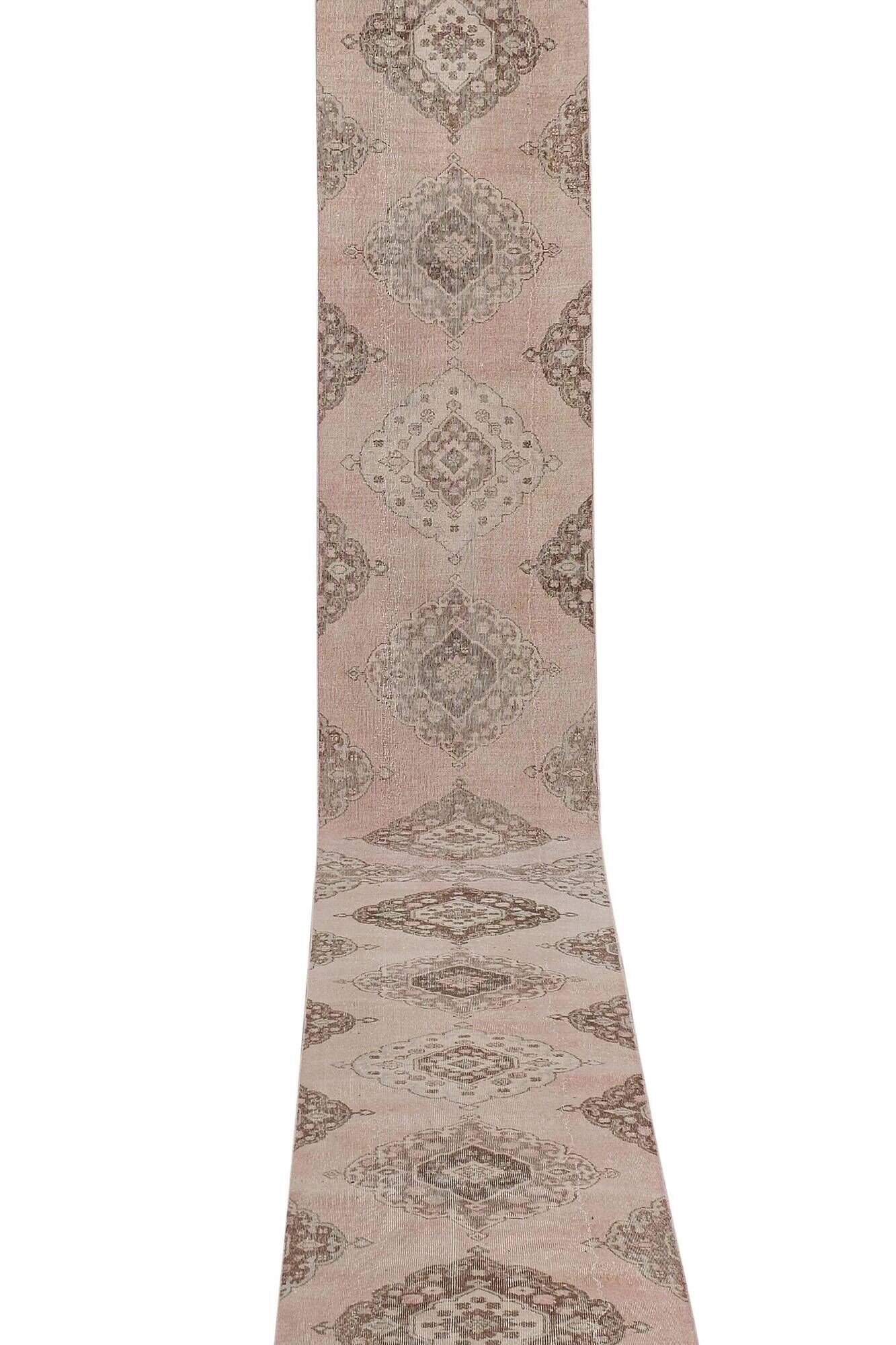 Vintage Turkish hallway rug 86x733 cm