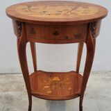 Louis xv style marquetry table Chinese scene