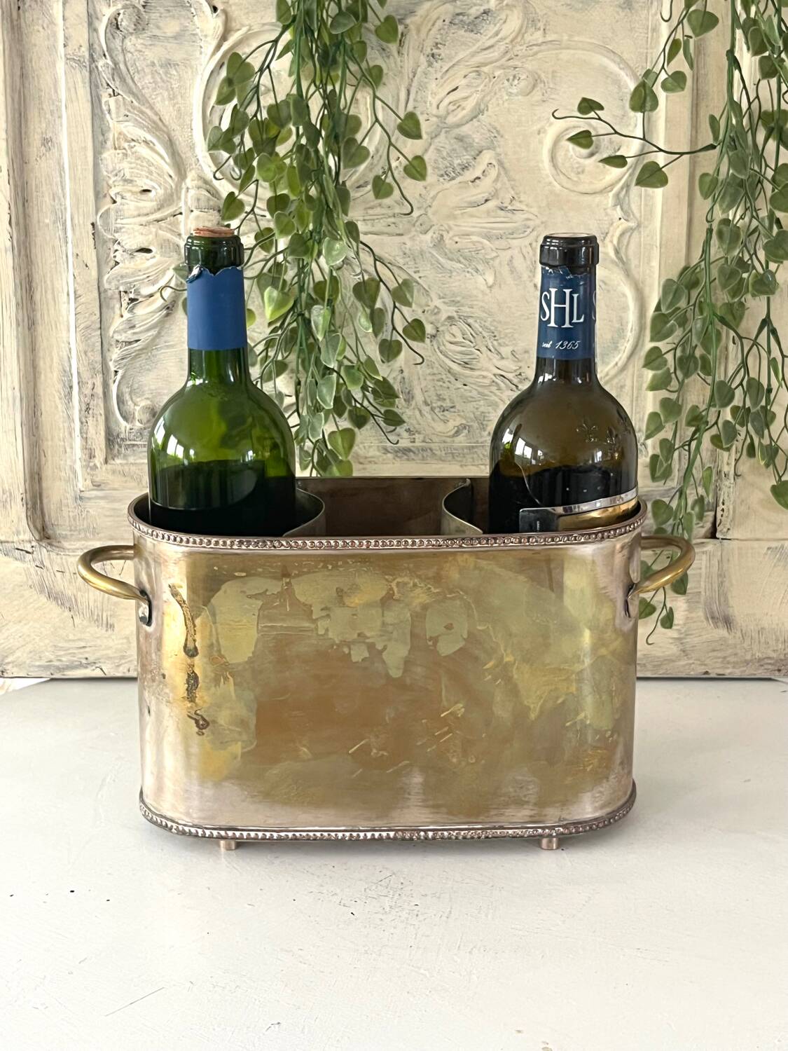 Sheffield style champagne bucket multiple bottles silver plated