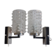 Pair of iron, chromed metal and glass years 50 / 60