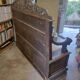 19th century carved wooden chest bench