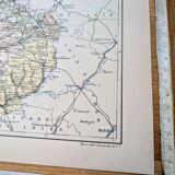 Imprimée en 1889, carte de la Sarthe. Authentique Vintage