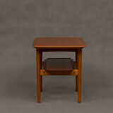 Danish teak side table with pull out tray