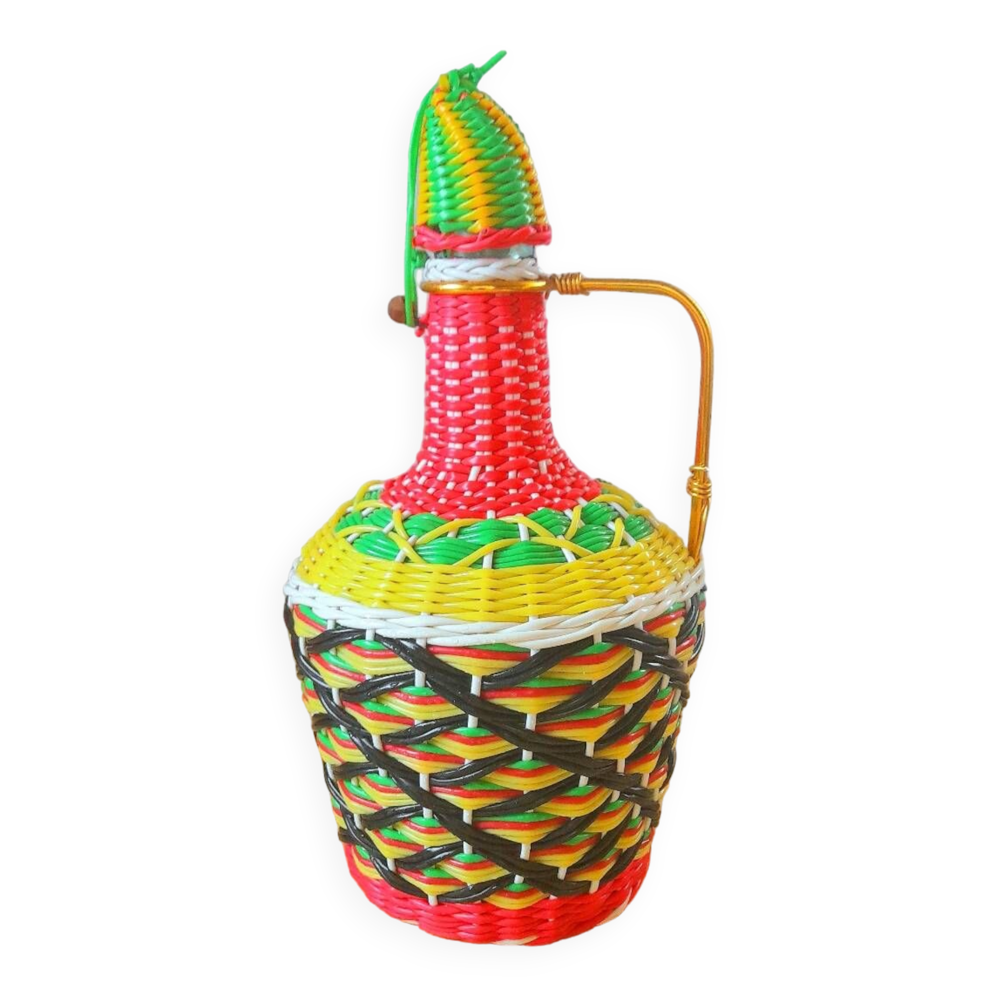 Bouteille scoubidous viresa 60s