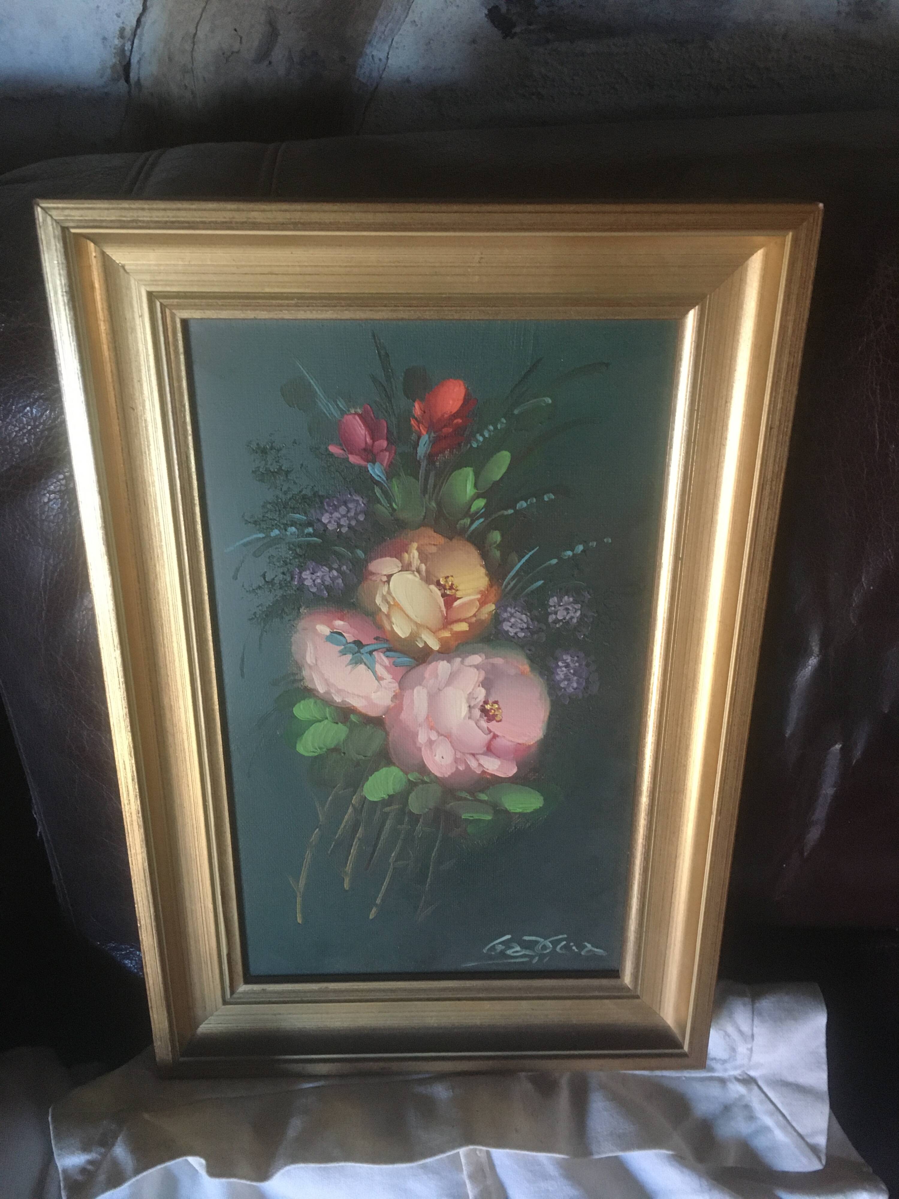 Oil painting bouquet of flowers