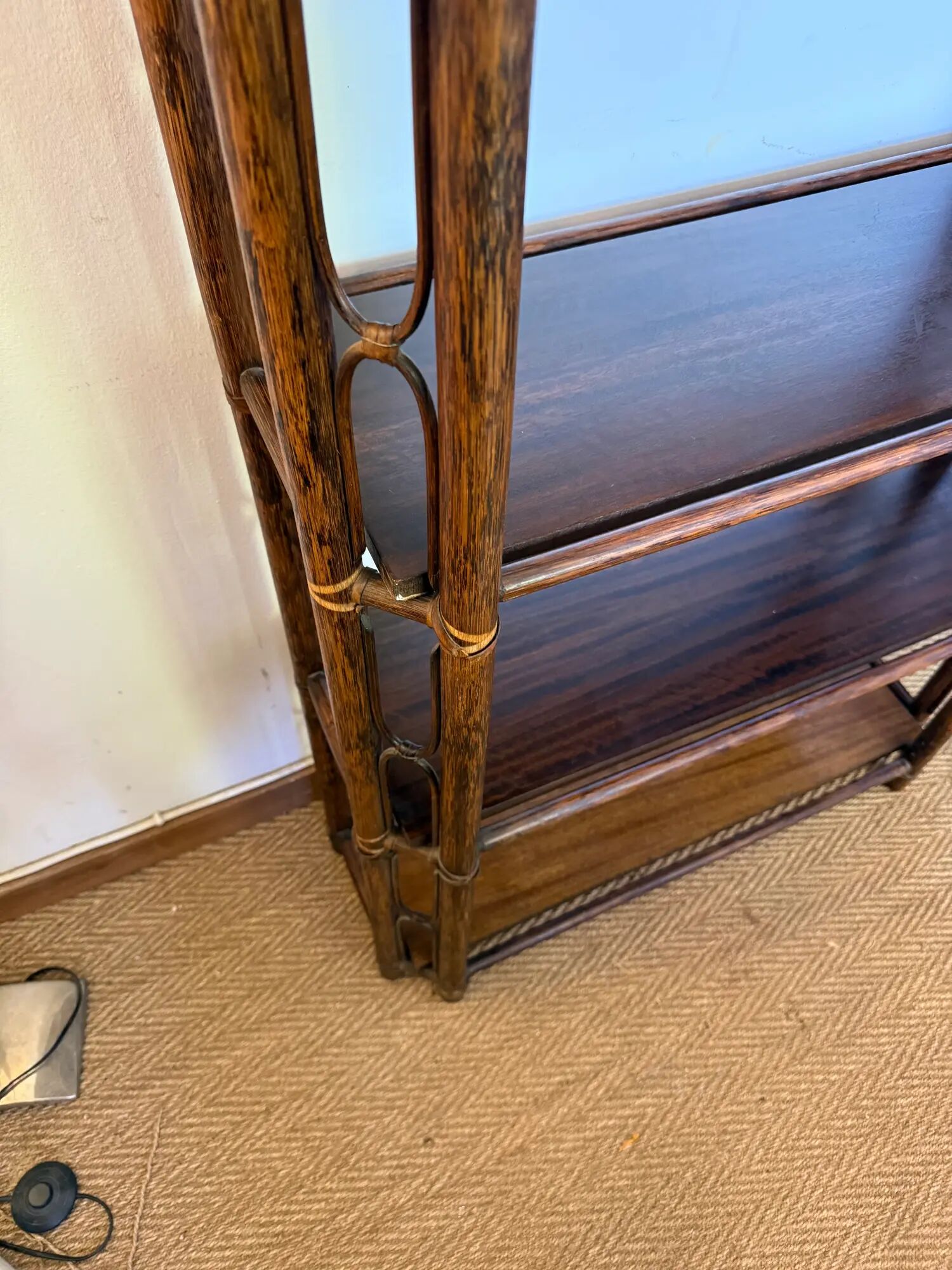 Large vintage rattan shelf/bookcase