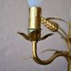 Vintage wheat spike chandelier in gold metal, 3 lights, 1970s Hollywood Regency.
