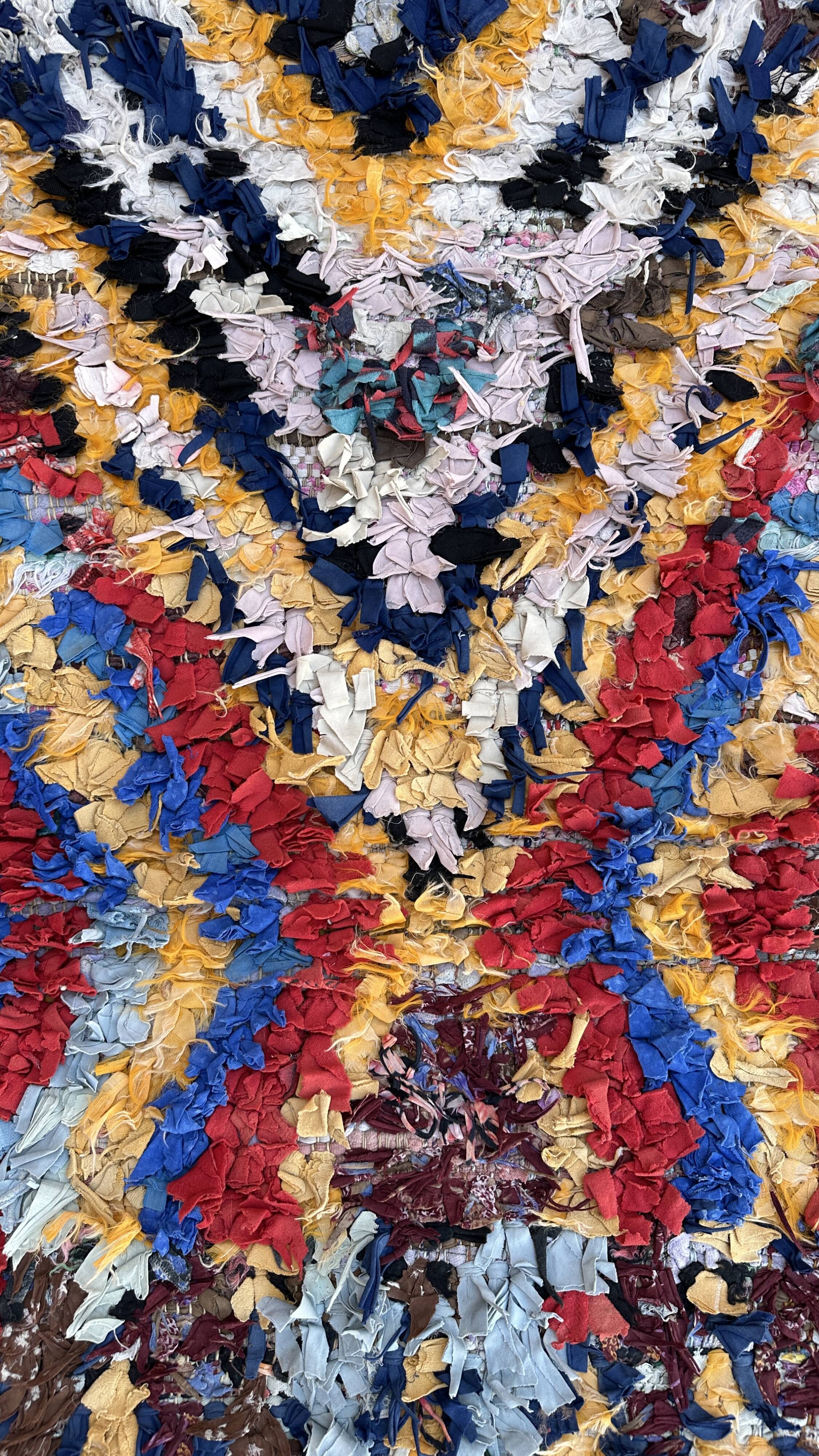 Colorful Boucherouite Moroccan rug - 88 x 158 cm