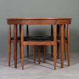 Iconic Dining Set by Hans Olsen – Teak Round Table and 4 Chairs, Denmark, 1960s